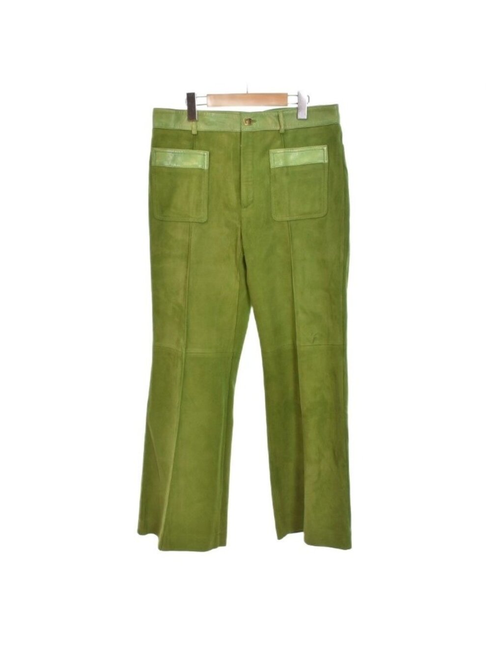 Gucci Suede Leather Pants Slacks 48 Green